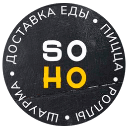 Сайт с каталогом еды и реклама доставки SOHO